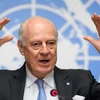 Đặc phái viên Liên hợp quốc về vấn đề Syria, ông Staffan de Mistura phát biểu tại cuộc họp báo ở Geneva, Thụy Sĩ ngày 19/5. (Nguồn: AFP/TTXVN)