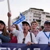 Người dân Hy Lạp biểu tình phản đối các biện pháp thắt lưng buộc bụng tại Athens ngày 27/9/2016. (Nguồn: AFP/TTXVN)