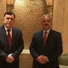 Người đứng đầu Chính phủ đoàn kết dân tộc (GNA) được quốc tế ủng hộ, ông Fayez Serraj và chỉ huy quân đội quyền lực nhất của phe đối lập ở nước này, Tướng Khalifa Haftar. (Nguồn: trtworld.com)
