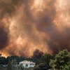 Khói lửa bốc ngùn ngụt trong vụ cháy rừng ở Castelo Branco, miền trung Bồ Đào Nha ngày 24/7. (Nguồn: EPA/TTXVN)