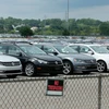 Các mẫu xe Volkswagen tại một bãi đỗ xe ở Pontiac, Michigan (Mỹ) ngày 4/8. (Nguồn: AFP/TTXVN)