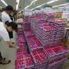 Trứng được bày bán tại một siêu thị ở Seoul, Hàn Quốc ngày 15/8. (Nguồn: EPA/TTXVN)