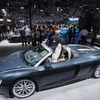 Một mẫu xe AUDI R8 Cabriolet được giới thiệu tại Triển lãm công nghiệp ô tô Thượng Hải 2017 ngày 20/4. (Nguồn: EPA/TTXVN)