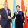 Chủ tịch Quốc hội Nguyễn Thị Kim Ngân hội kiến với Chủ tịch Thượng viện Cộng hòa Kazakhstan Kassym Zhomart Tokayev. (Ảnh: Trọng Đức/TTXVN)