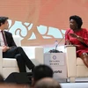 Bà Victoria Kwakwa, Phó Chủ tịch Ngân hàng Thế giới phụ trách khu vực Đông Á-Thái Bình Dương, phát biểu tại hội nghị. (Nguồn: TTXVN)