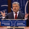 Tổng thống Ukraine Petro Poroshenko phát biểu tại Strasbourg, Pháp ngày 11/10. (Nguồn: AFP/TTXVN)