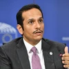 Ngoại trưởng Qatar trong cuộc họp báo ở Brussels, Bỉ ngày 31/8. (Nguồn: AFP/TTXVN)