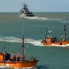 Tàu khu trục ARA Sarandi của Hải quân Argentina tham gia chiến dịch tìm kiếm tàu ngầm ARA San Juan mất tích tại Mar del Plata ngày 21/11. (Nguồn: AFP/TTXVN)