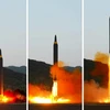 Triều Tiên phóng thử tên lửa đạn đạo tầm trung đất đối đất Hwasong-12 ngày 15/5. (Nguồn: Yonhap/TTXVN)