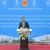Đại sứ Việt Nam Đặng Minh Khôi phát biểu khai mạc chương trình. (Ảnh: Lương Tuấn/TTXVN)