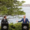 Tổng thống Pháp Emmanuel Macron (trái) và Thủ tướng Australia Malcolm Turnbull tại cuộc họp báo ở Sydney ngày 2/5. (Nguồn: AFP/TTXVN)