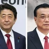 Thủ tướng Trung Quốc Lý Khắc Cường (phải) và Thủ tướng Nhật Bản Shinzo Abe. (Nguồn: Kyodo/TTXVN)