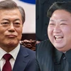 Nhà lãnh đạo Triều Tiên Kim Jong-un (phải) và Tổng thống Hàn Quốc Moon Jae-in. (Nguồn: abc.net.au)