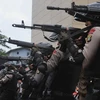 Cảnh sát Indonesia tham gia diễn tập an ninh tại Jakarta. (Nguồn: THX/TTXVN)