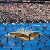 Các vũ công trình diễn tại lễ bế mạc World Cup 2018 ở sân vận động Luzhniki, thủ đô Moscow, Nga tối 15/7. (Nguồn: AFP/TTXVN)