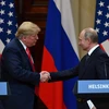 Tổng thống Mỹ Donald Trump (trái) và Tổng thống Nga Vladimir Putin trong cuộc họp báo chung kết thúc Hội nghị thượng đỉnh ở Helsinki, Phần Lan ngày 16/7. (Nguồn: AFP/TTXVN)