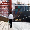 Tàu chở container tại một cảng ở Tokyo. (Nguồn: Reuters)