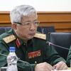 Thượng tướng Nguyễn Chí Vịnh, Thứ trưởng Bộ Quốc phòng, phát biểu tại Đối thoại. (Ảnh: Huy Bình/Vietnam+)