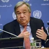 Tổng Thư ký Liên hợp quốc Antonio Guterres phát biểu tại một cuộc họp báo ở New York, Mỹ. (Nguồn: Kyodo/TTXVN) 