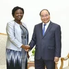 Thủ tướng Nguyễn Xuân Phúc tiếp bà Victoria Kwakwa, Phó Chủ tịch Ngân hàng Thế giới (WB) khu vực Đông Á và Thái Bình Dương. (Ảnh: Thống Nhất/TTXVN)