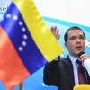 Ngoại trưởng Venezuela Jorge Arreaza tại cuộc họp báo ở Brussels , Bỉ, ngày 11/4. (Nguồn: AFP/TTXVN)