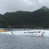 Chiếc máy bay trượt khỏi đường băng và lao thẳng xuống biển khi đang hạ cánh. (Nguồn: bbc.com) 
