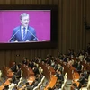 Tổng thống Hàn Quốc Moon Jae-in phát biểu trước phiên họp ở quốc hội. (Nguồn: AFP/TTXVN)