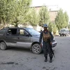 Lực lượng an ninh gác tại hiện trường một vụ tấn công tại thủ đô Kabul, Afghanistan ngày 6/9. (Nguồn: THX/TTXVN)
