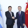 Tổng thống Argentina Mauricio Macri (phải) trong cuộc gặp Chủ tịch Trung Quốc Tập Cận Bình tại Buenos Aires ngày 2/12/2018. (Nguồn: THX/TTXVN) 
