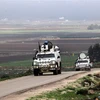 Lực lượng gìn giữ hòa bình của Liên hợp quốc tại Liban tuần tra dọc khu vực biên giới Liban-Israel gần thành phố Marjayoun, Liban ngày 9/12/2018. (Nguồn: AFP/TTXVN) 