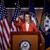 Lãnh đạo phe Dân chủ tại Hạ viện Nancy Pelosi phát biểu trong cuộc họp báo tại Washington, DC., Mỹ ngày 15/11/2018. (Nguồn: AFP/TTXVN) 