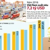 [Infographics] Việt Nam xuất siêu 7,2 tỷ USD trong năm 2018