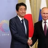 Tổng thống Nga Vladimir Putin (phải) và Thủ tướng Nhật Bản Shinzo Abe. (Nguồn: AFP/TTXVN) 