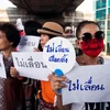 Ngày 6/1, tuần hành ở thủ đô Bangkok phản đối hoãn tổng tuyển cử. (Nguồn: AFP/TTXVN) 