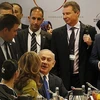 Thủ tướng Israel Benjamin Netanyahu (giữa) tại hội nghị ở Warsaw. (Nguồn: AP) 