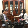 Đại sứ Việt Nam tại Mỹ Hà Kim Ngọc trả lời phóng vấn phóng viên Thông tấn xã tại Washington DC, Mỹ. (Ảnh: Thanh Thuận/TTXVN) 