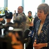 Thủ tướng Anh Theresa May phát biểu với báo giới tại Sharm el-Sheikh, Ai Cập, ngày 24/2/2019. (Nguồn: AFP/TTXVN) 