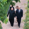 Tổng thống Mỹ Donald Trump (phải) và Chủ tịch Triều Tiên Kim Jong-un tại hội nghị thượng đỉnh Mỹ-Triều lần hai ở Hà Nội ngày 28/2/2019. (Nguồn: Yonhap/TTXVN) 