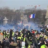 Người biểu tình Áo vàng tập trung tại thủ đô Paris, Pháp, ngày 16/2/2019. (Nguồn: AFP/TTXVN) 