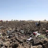Hiện trường vụ rơi máy bay của hãng hàng không Ethiopian Airlines, gần Bishoftu, Ethiopia, ngày 10/3/2019. (Nguồn: AFP/TTXVN) 