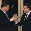Chủ tịch Trung Quốc Tập Cận Bình và Tổng thống Pháp Emmanuel Macron. (Nguồn: AP) 