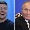 Tổng thống Nga Vladimir Putin và Tổng thống đắc cử Ukraine Volodymyr Zelenskiy. (Nguồn: Daily Express) 