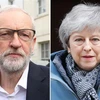 Thủ tướng Theresa May (phải) và thủ lĩnh Công đảng ông Jeremy Corbyn (trái). (Nguồn: AFP/TTXVN) 