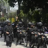 Cảnh sát Indonesia gác tại thủ đô Jakarta ngày 22/5/2019. (Nguồn: THX/TTXVN) 