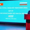 Phó Thủ tướng Trịnh Đình Dũng đưa ra các yêu cầu và nhiệm vụ với các doanh nghiệp trong nước và Liên bang Nga. (Ảnh: Tâm Hằng/TTXVN) 