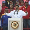 Tổng thống Venezuela Nicolas Maduro (phía trước) phát biểu tại Caracas ngày 20/5/2019. (Nguồn: AFP/TTXVN) 