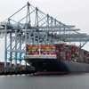 Hàng hóa được xếp dỡ tại cảng ở Long Beach, California, Mỹ, ngày 14/5/2019. (Nguồn: AFP/TTXVN) 