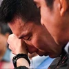 Lee Chong Wei bật khóc tại buổi họp báo thông báo giải nghệ. (Nguồn: AFP) 
