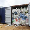Một container chứa rác thải nhựa tại cảng Batu Ampar, Batam, ngày 15/6/2019. (Nguồn: AFP/TTXVN) 