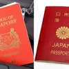 Hộ chiếu Singapore và Nhật Bản. (Nguồn: straitstimes.com) 